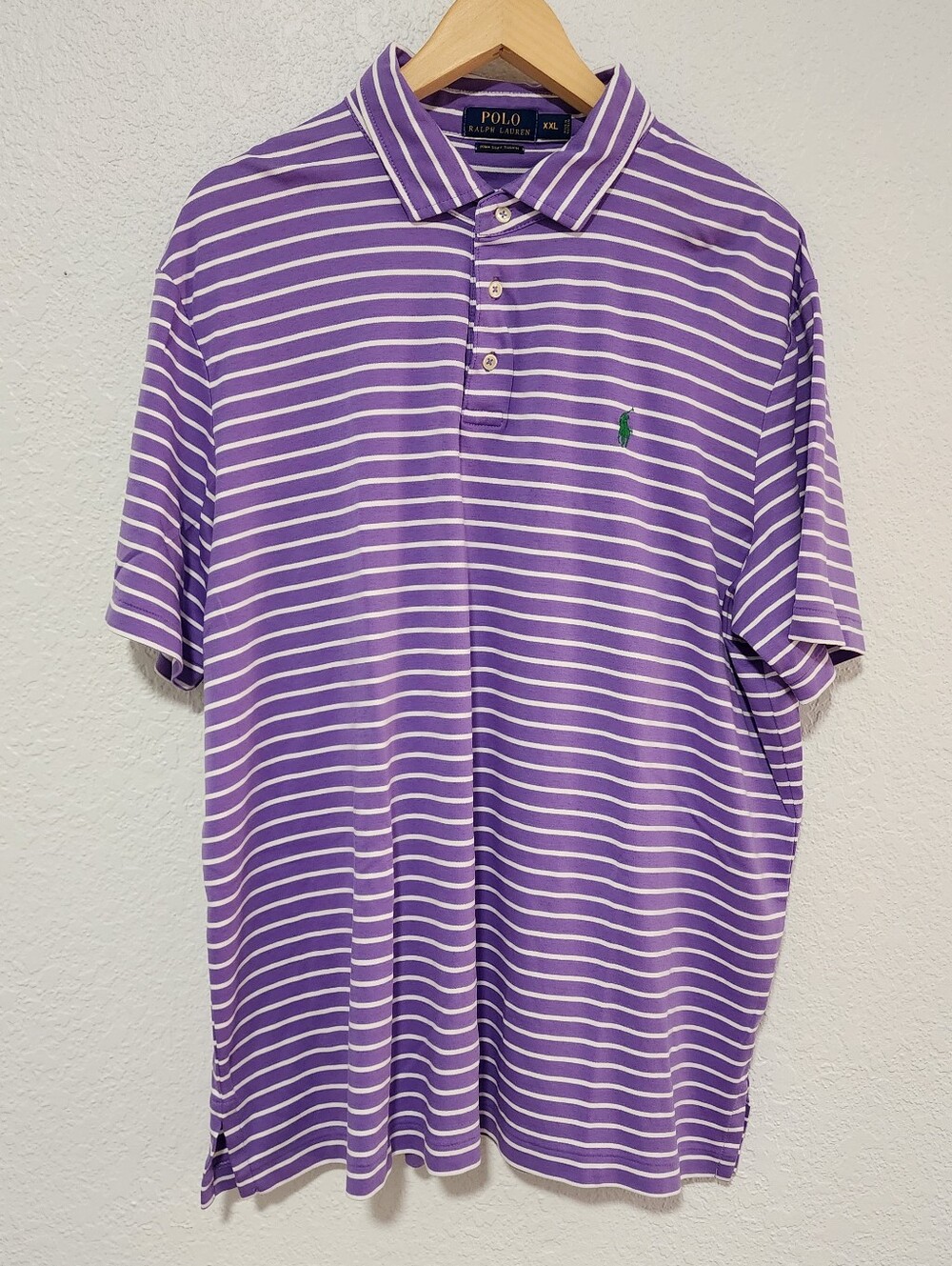 Polo Ralph Lauren Men's Golf Polo Shirt Purple Horizontal Stripe Pima Cotton XXL
